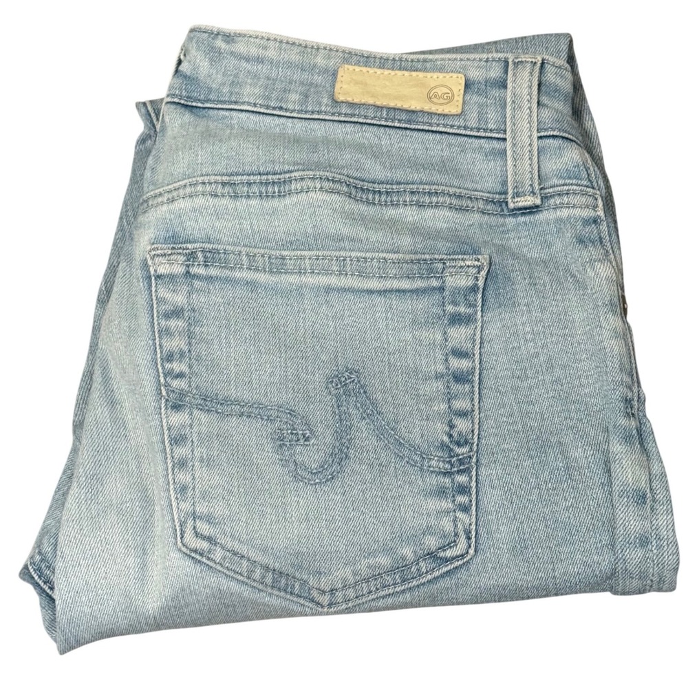 AG Adriano Goldschmied The Farrah Skinny Ankle Jeans Light Wash‎ Raw Hem 27R